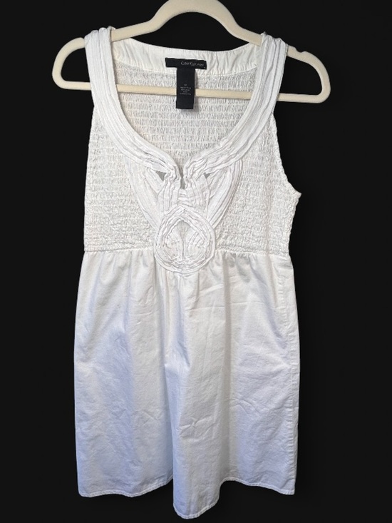 Calvin Klein Jeans Dresses & Skirts - Calvin Klein White Cotton Smocked Sundress, empire waist, ribbon detailing, M